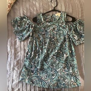 Michael Kors Women’s Paisley Cold Shoulder Top Small